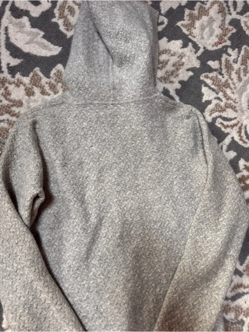Rare Patagonia 100% Cashmere Hooded Cardigan Sweater Gray Soft Luxury Knit size